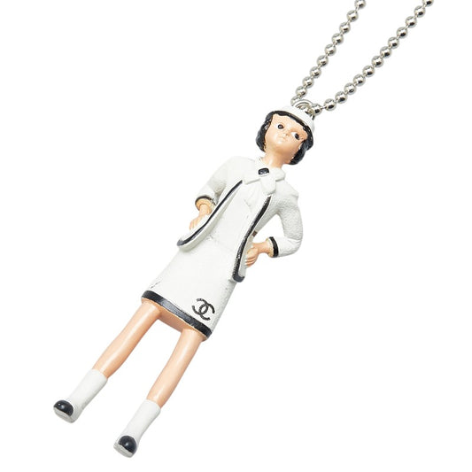 Chanel Mademoiselle Necklace Silver Metal