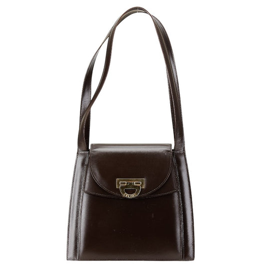 Celine Leather Double Flap Tote Bag