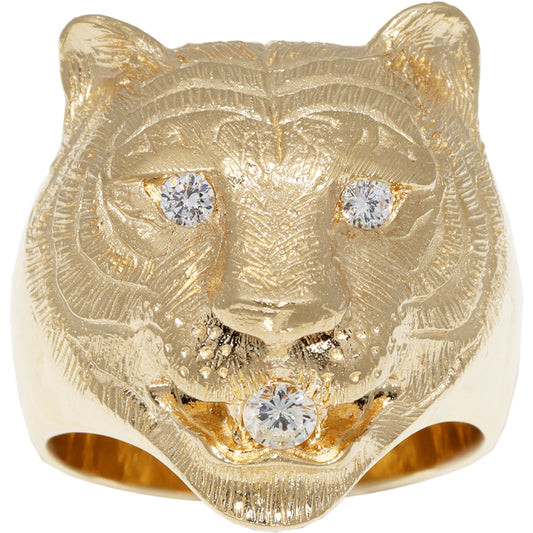 K18YG Diamond Ring 0.217ct Tiger