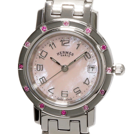 Hermes Clipper Quartz Pink Sapphire Watch