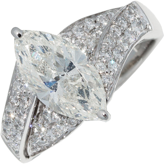 Pt900 Diamond Ring 2.007ct 0.60ct