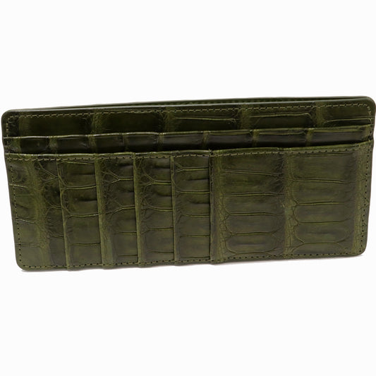 Crocodile Zipper Wallet Khaki Green