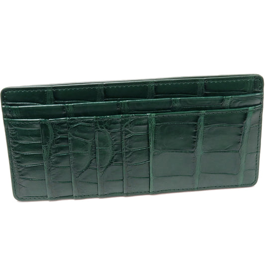 Crocodile Fragment Case Zipper Wallet Peacock Green