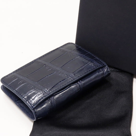 Crocodile Coin Case Navy Blue