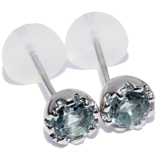 K18WG Aquamarine Earrings