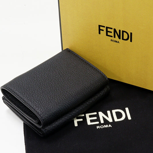 Fendi Tri-Fold Wallet FF Bucket Black