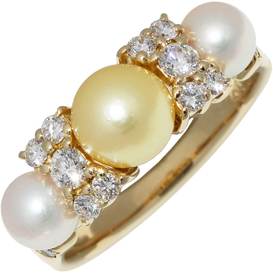 K18YG Yellow Gold Pearl Diamond Ring