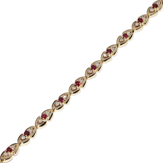 K18YG Ruby Diamond Bracelet