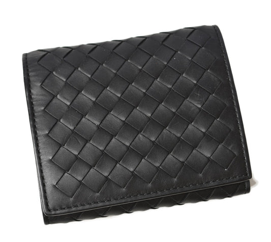 Bottega Veneta Leather Mini Wallet Black