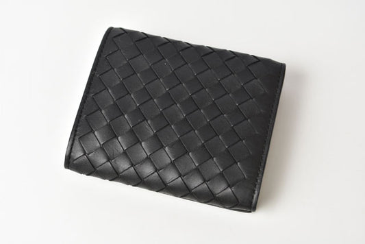 Bottega Veneta Leather Mini Wallet Black