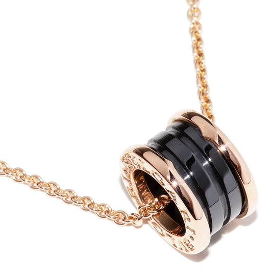 Bvlgari K18PG Black Ceramic Pendant Necklace