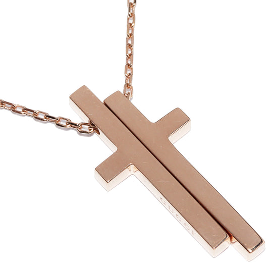 Gucci K18PG Cross Pendant Necklace