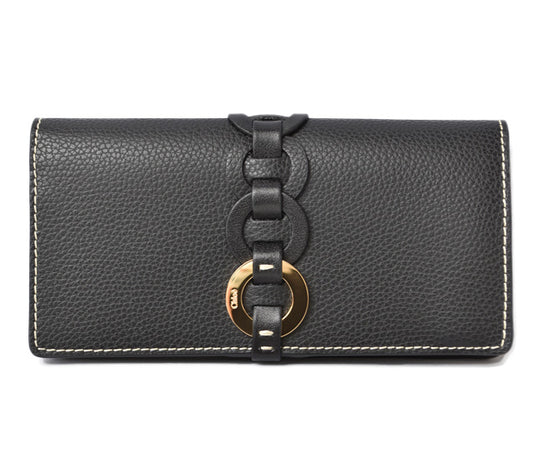 Chloe Darryl Black Leather Long Wallet