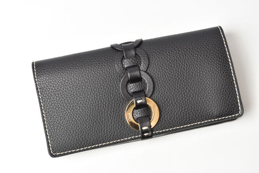 Chloe Darryl Black Leather Long Wallet