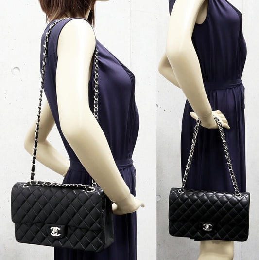 Chanel Lambskin Chain Shoulder Bag Matelasse 25