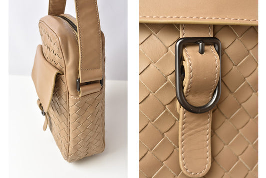 Bottega Veneta Leather Shoulder Bag Camel