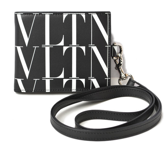 Valentino Leather Mini Wallet Card Case Strap