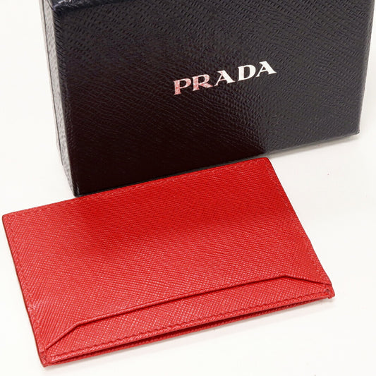 Prada Saffiano Calf Card Case Red 1MC208