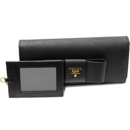 Prada Saffiano Leather Zip Wallet with Pass Case