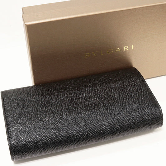 Bvlgari Black Leather Zip Wallet 30414