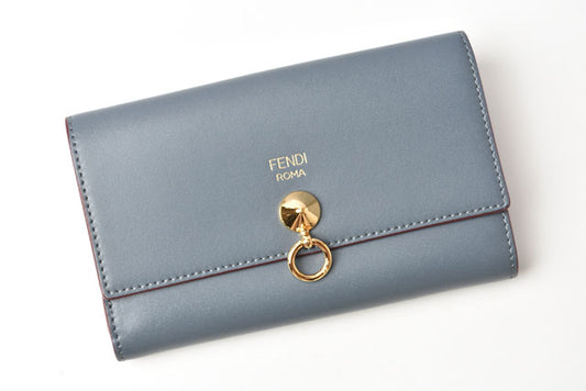 Fendi Medium Leather Wallet Blue