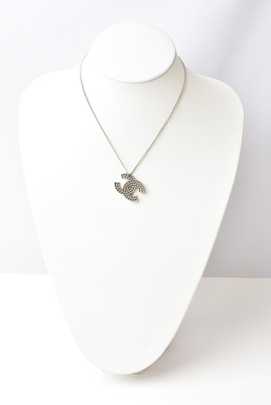 Chanel Silver CC Pendant Necklace A27967