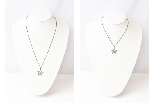 Chanel Necklace Pendant Star Motif CC Silver