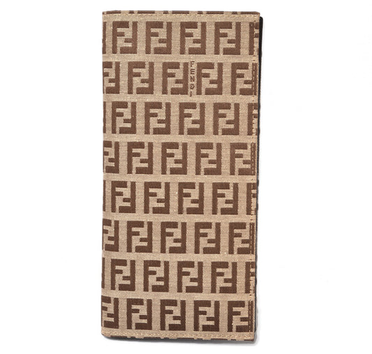 Fendi Men's Long Wallet FF Logo Beige/Brown