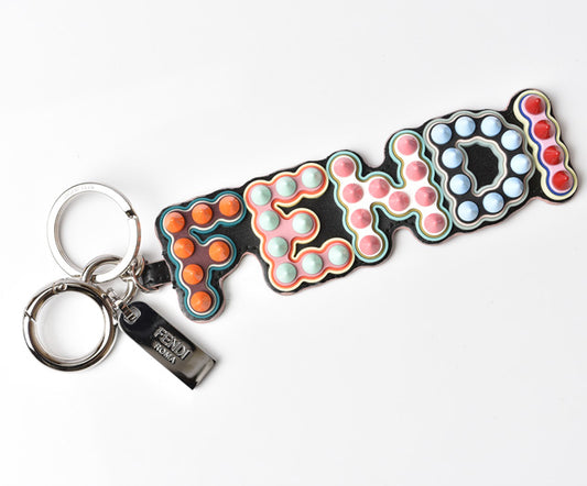 Fendi Keychain Keyring Bag Charm Rubber Leather