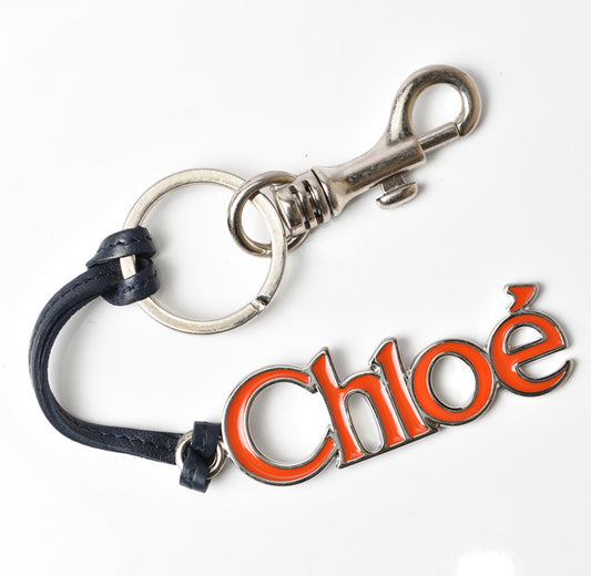 Chloe Leather Metal Keyring Bag Charm