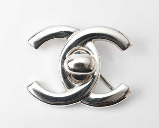 Chanel Silver Metal Brooch Pin