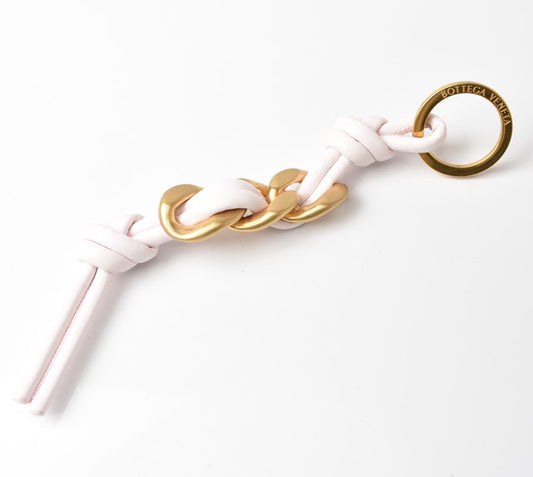 Bottega Veneta Nappa Keyring Baby Pink/Gold