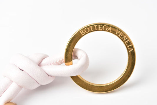 Bottega Veneta Nappa Keyring Baby Pink/Gold