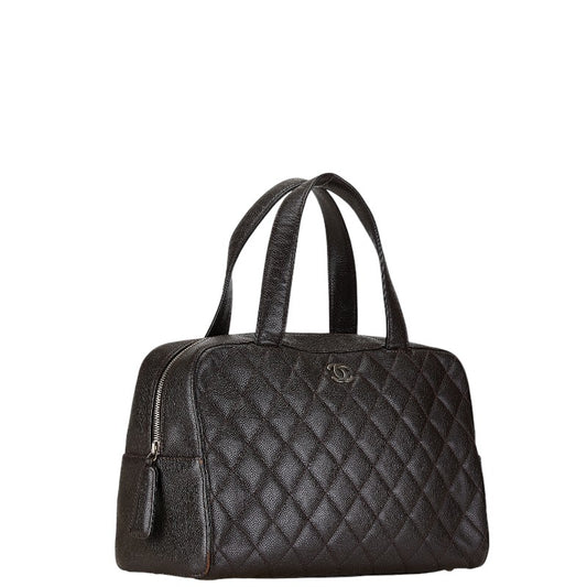 Chanel Caviar Skin Mini Boston Handbag