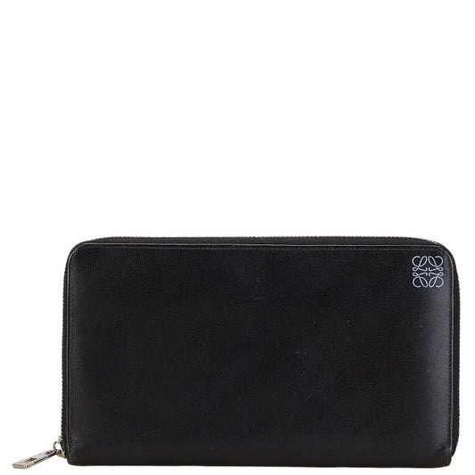 Loewe Anagram Leather Long Wallet Black