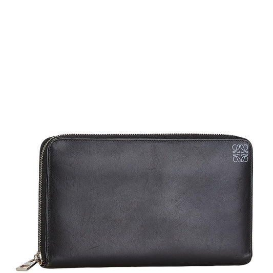 Loewe Anagram Leather Long Wallet Black