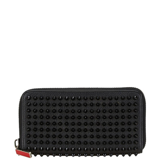 Christian Louboutin Studded Leather Zip Wallet Black