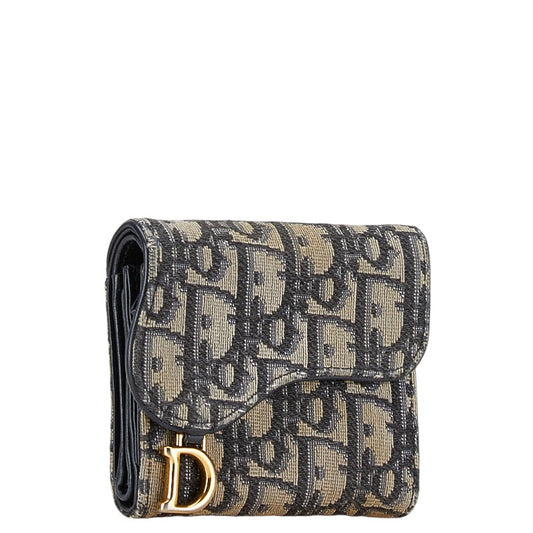 Dior Oblique Trotter Saddle Tri-fold Wallet