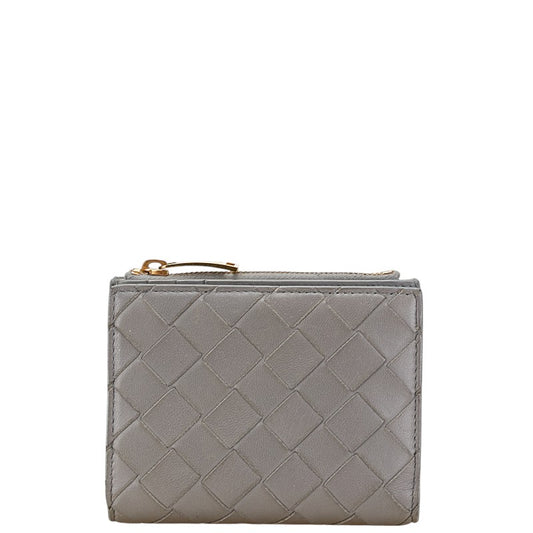 Bottega Veneta Leather Bifold Wallet Grey