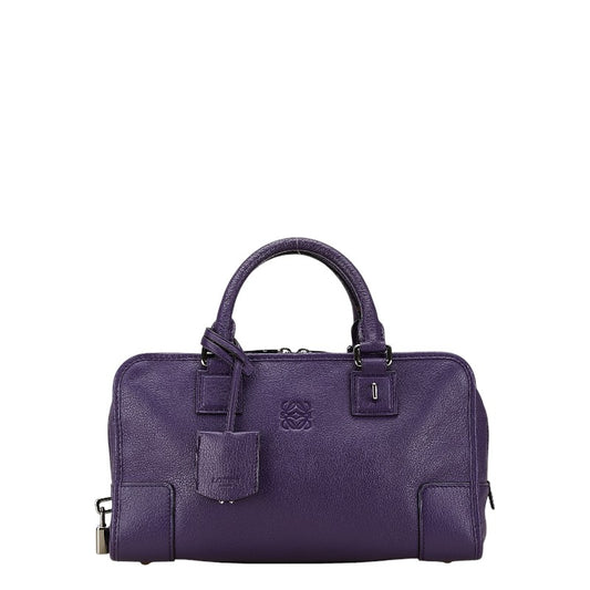 Loewe Amazona 28 Handbag Purple Leather