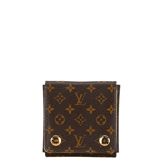 Louis Vuitton Monogram Jewelry Case Brown PVC Leather