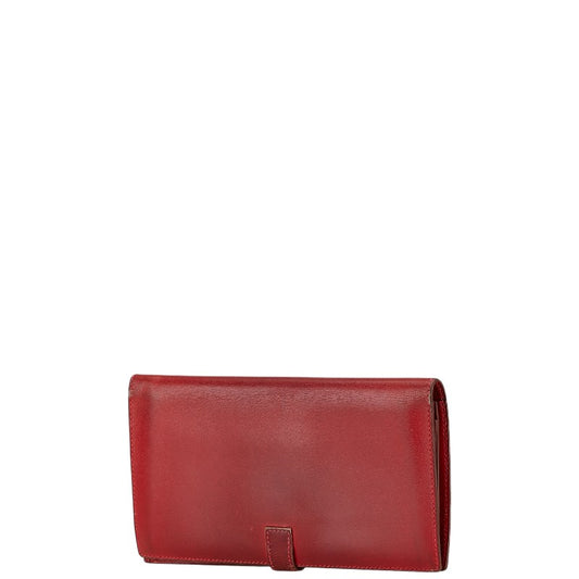 Hermes Red Box Calf Long Wallet