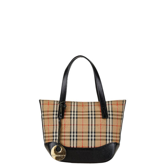 Burberry Nova Check Shadow Horse Handbag Canvas Leather