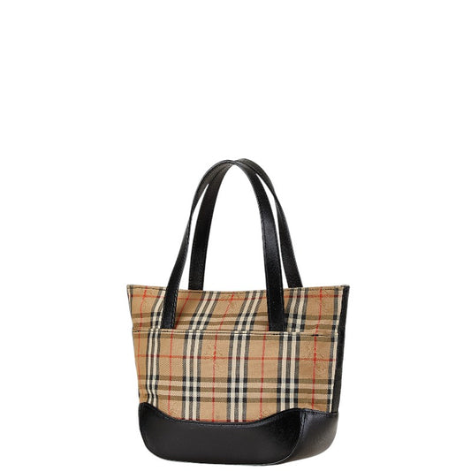 Burberry Nova Check Shadow Horse Handbag Canvas Leather