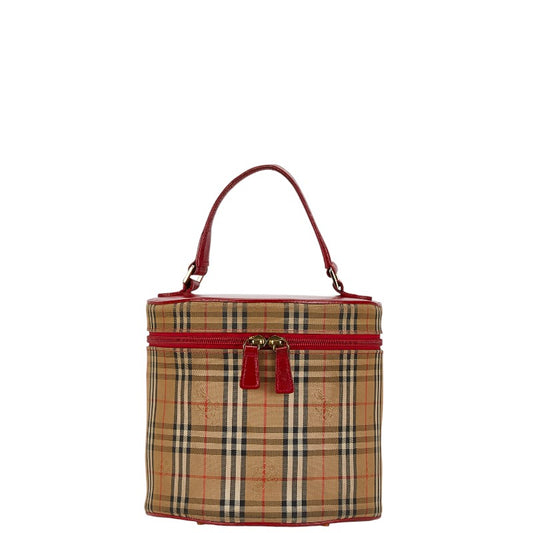 Burberry Nova Check Vanity Bag Canvas Leather