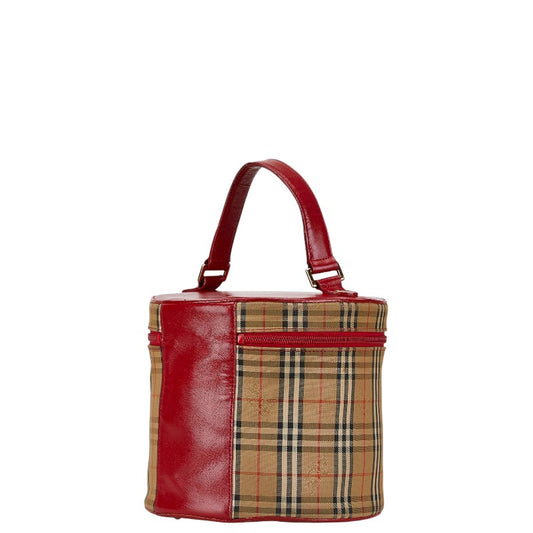 Burberry Nova Check Vanity Bag Canvas Leather