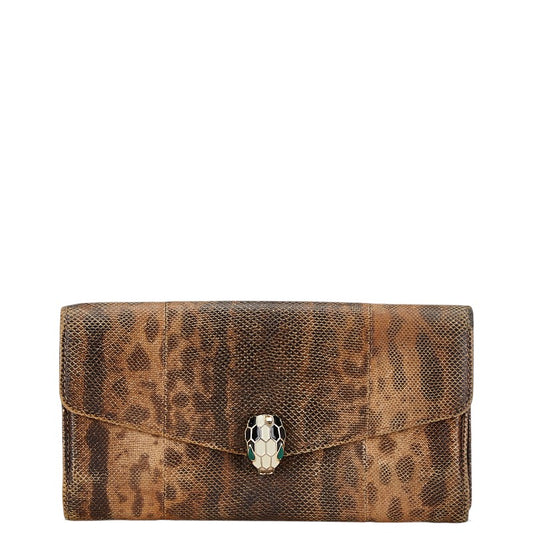 Bvlgari Serpenti Python Long Wallet Brown