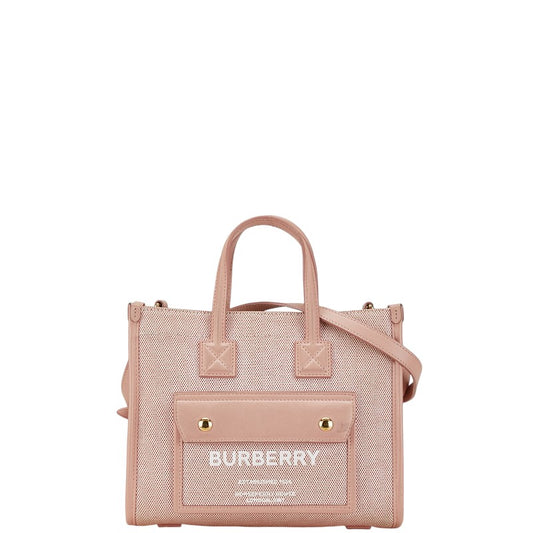 Burberry Logo Mini Tote Bag Canvas