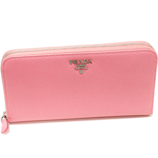 Prada Saffiano Metal Zip Wallet Pink 1M0506