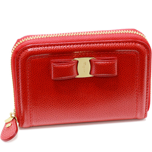 Salvatore Ferragamo Coin Case Vara Red